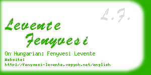 levente fenyvesi business card